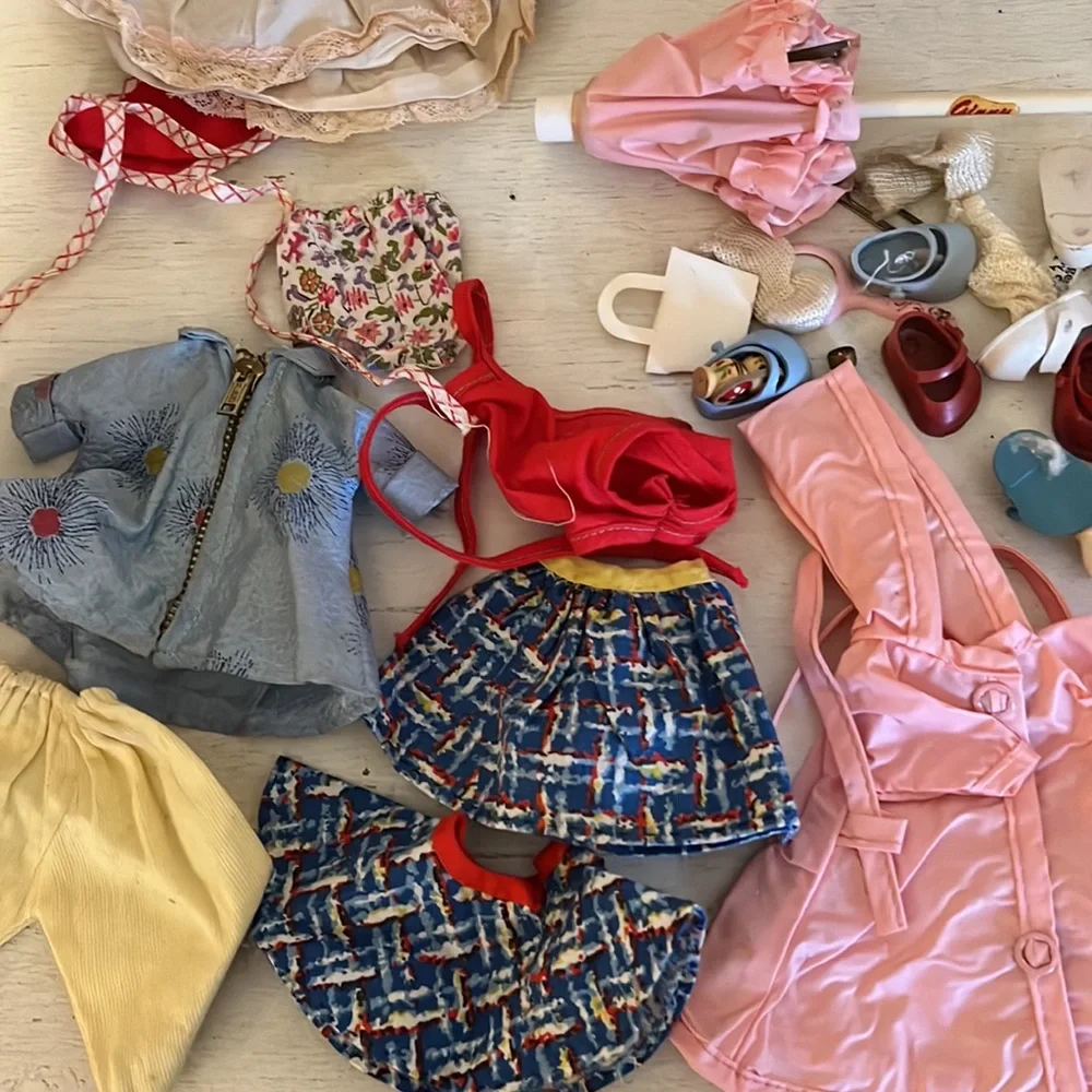 Vintage 50’s Ginny doll clothes and accessories light brunette